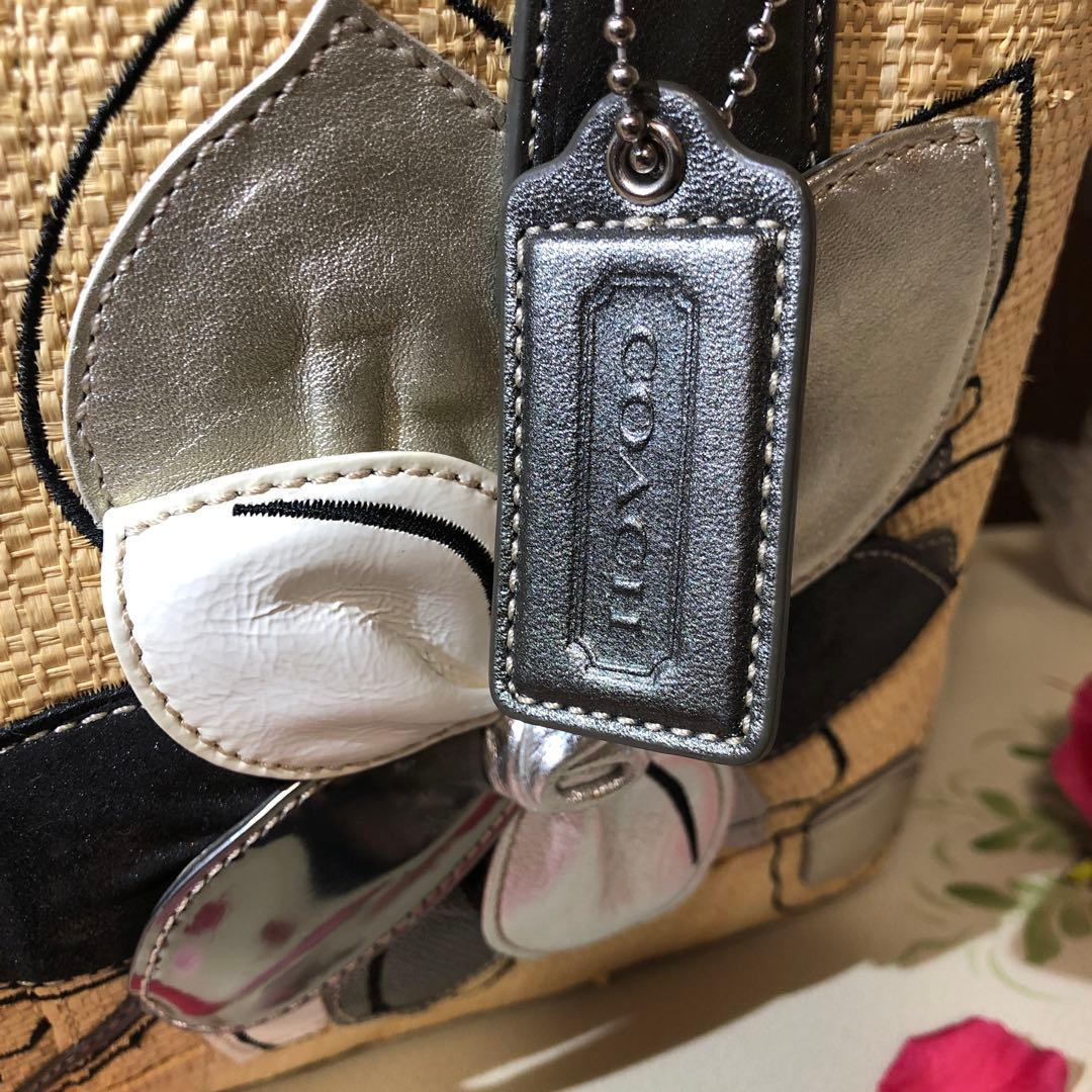 COACHストロートートバッグ　フラワーハンプトンズ