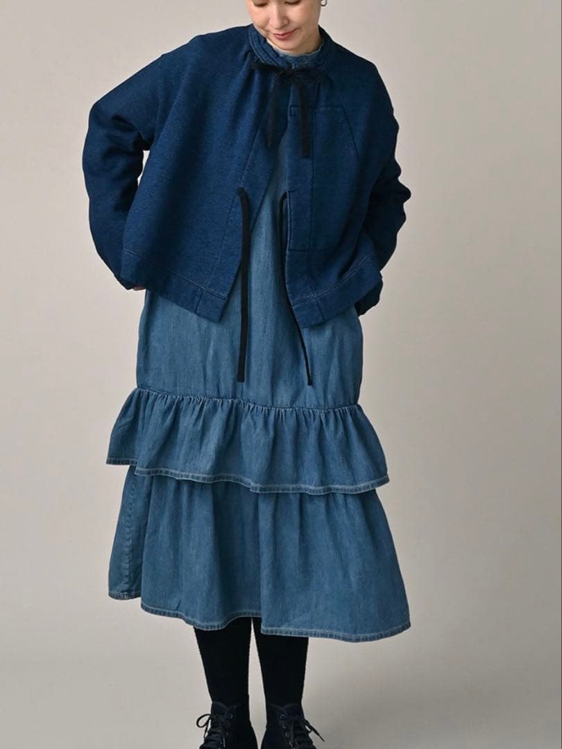 45R45rpm 本日専用です　45プチデニムのティアードフリル ドレス