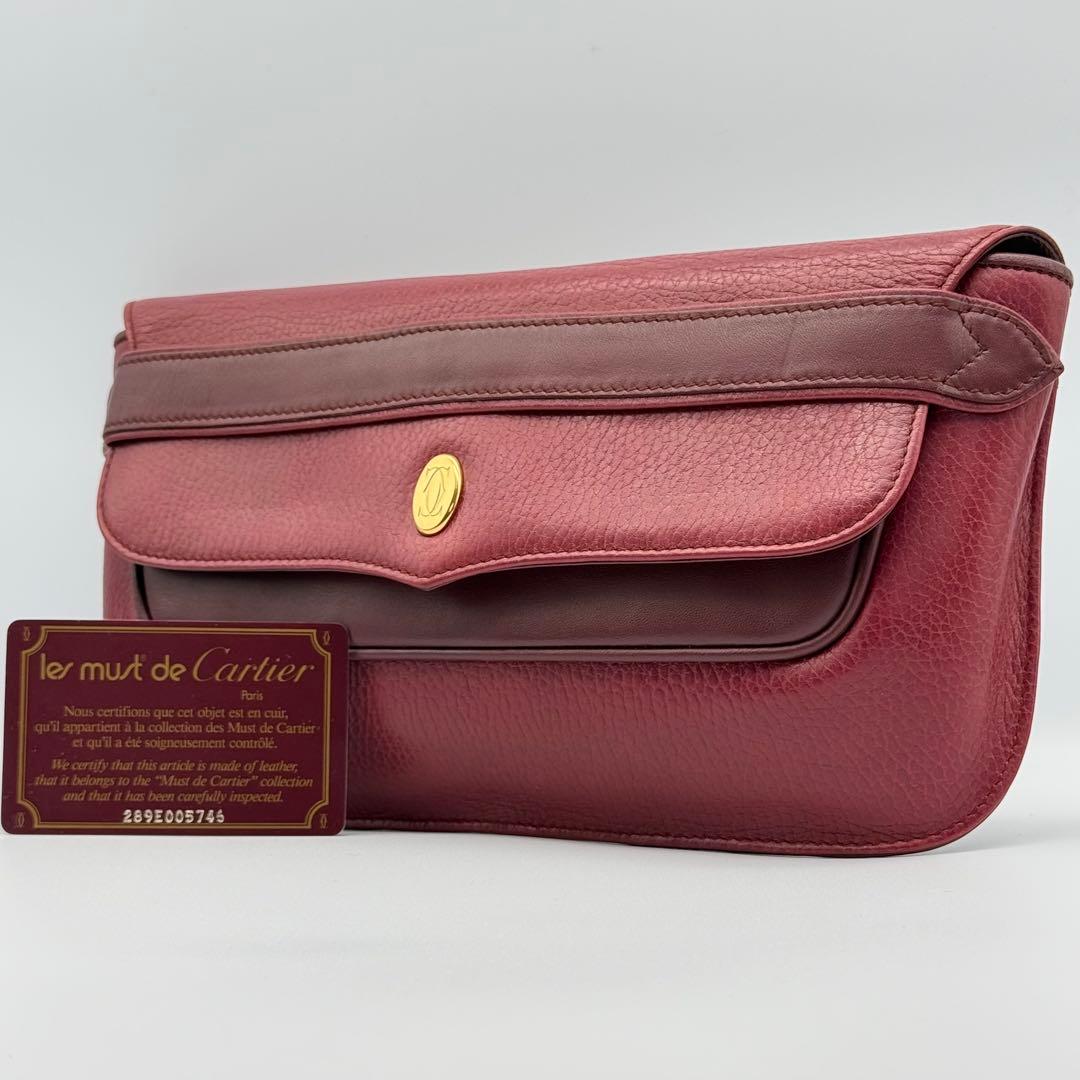✨美品✨カルティエ マストライン ボルドー クラッチバッグ Gカード付