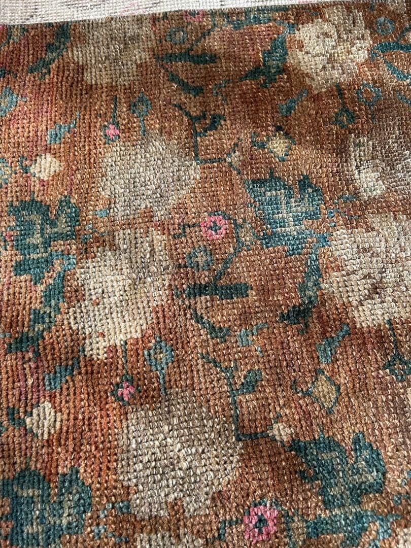 レア柄　Sunset Brown トルコ　ヴィンテージラグ　トルコラグ