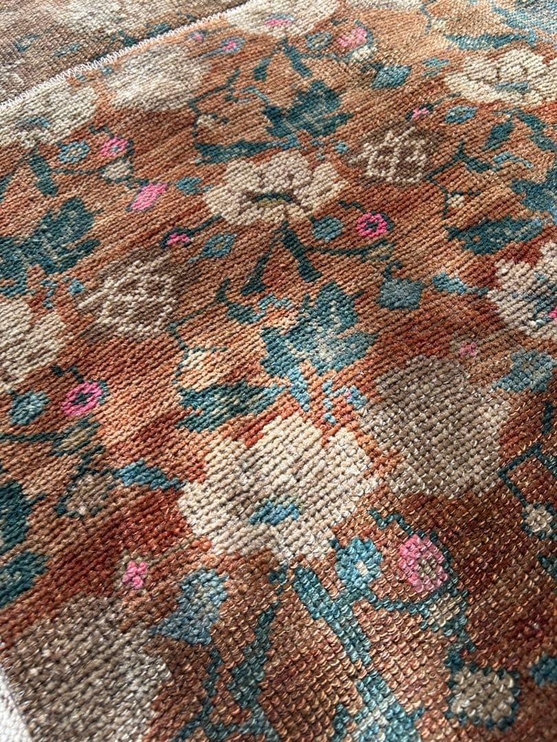 レア柄　Sunset Brown トルコ　ヴィンテージラグ　トルコラグ