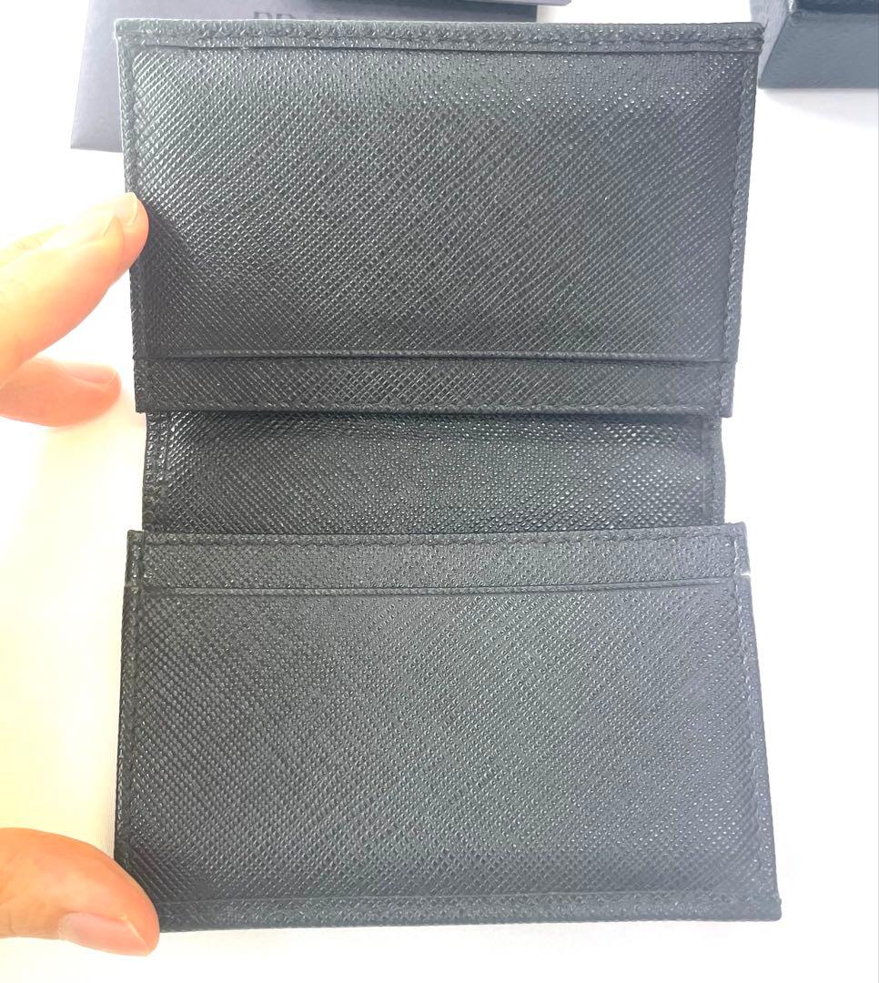 専用‼️PRADA【プラダ】カードケース　名刺入れ　サフィアーノ　ブラック　リボン