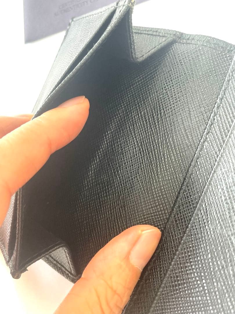 専用‼️PRADA【プラダ】カードケース　名刺入れ　サフィアーノ　ブラック　リボン