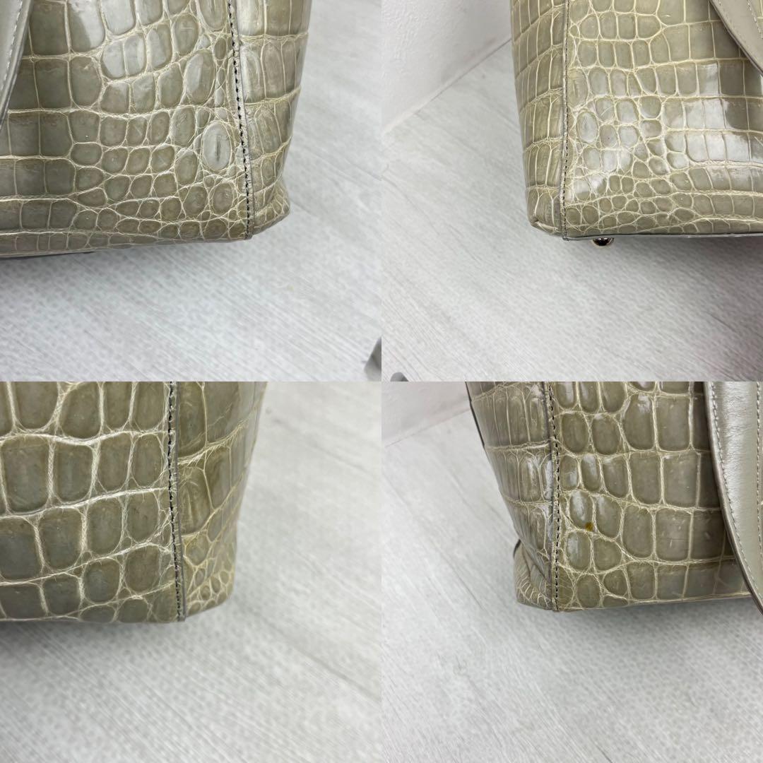 美品✨ SANPO 三宝 クロコダイル ハンドバッグ トートバッグ シャイニング
