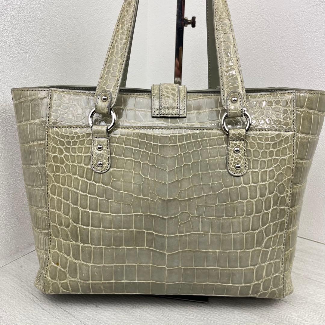 美品✨ SANPO 三宝 クロコダイル ハンドバッグ トートバッグ シャイニング