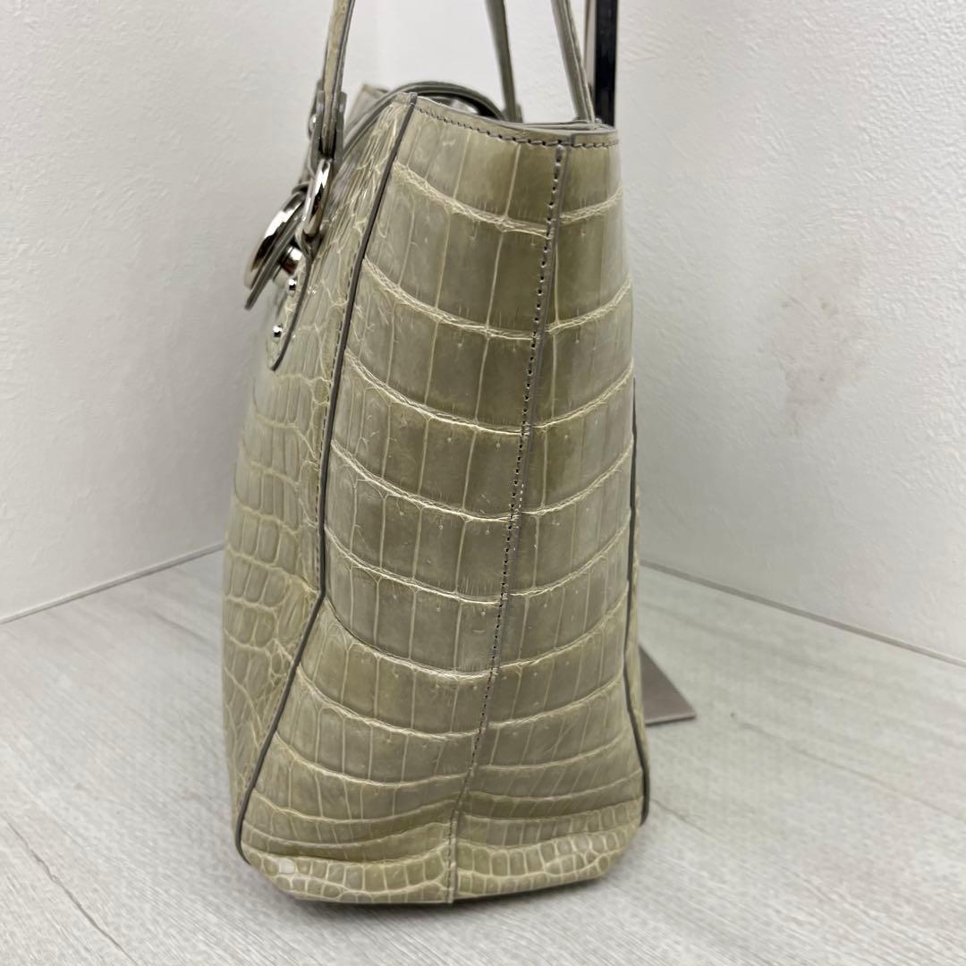 美品✨ SANPO 三宝 クロコダイル ハンドバッグ トートバッグ シャイニング