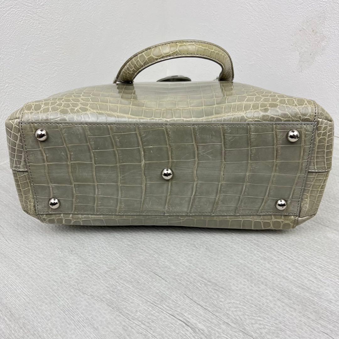 美品✨ SANPO 三宝 クロコダイル ハンドバッグ トートバッグ シャイニング