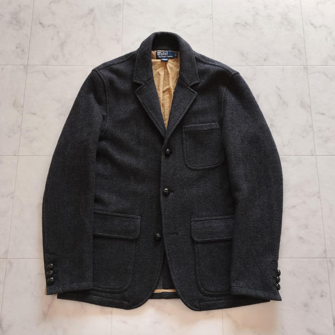 ポロラルフローレン ヘリンボーンツイードジャケット L スミクロ スポーツコート