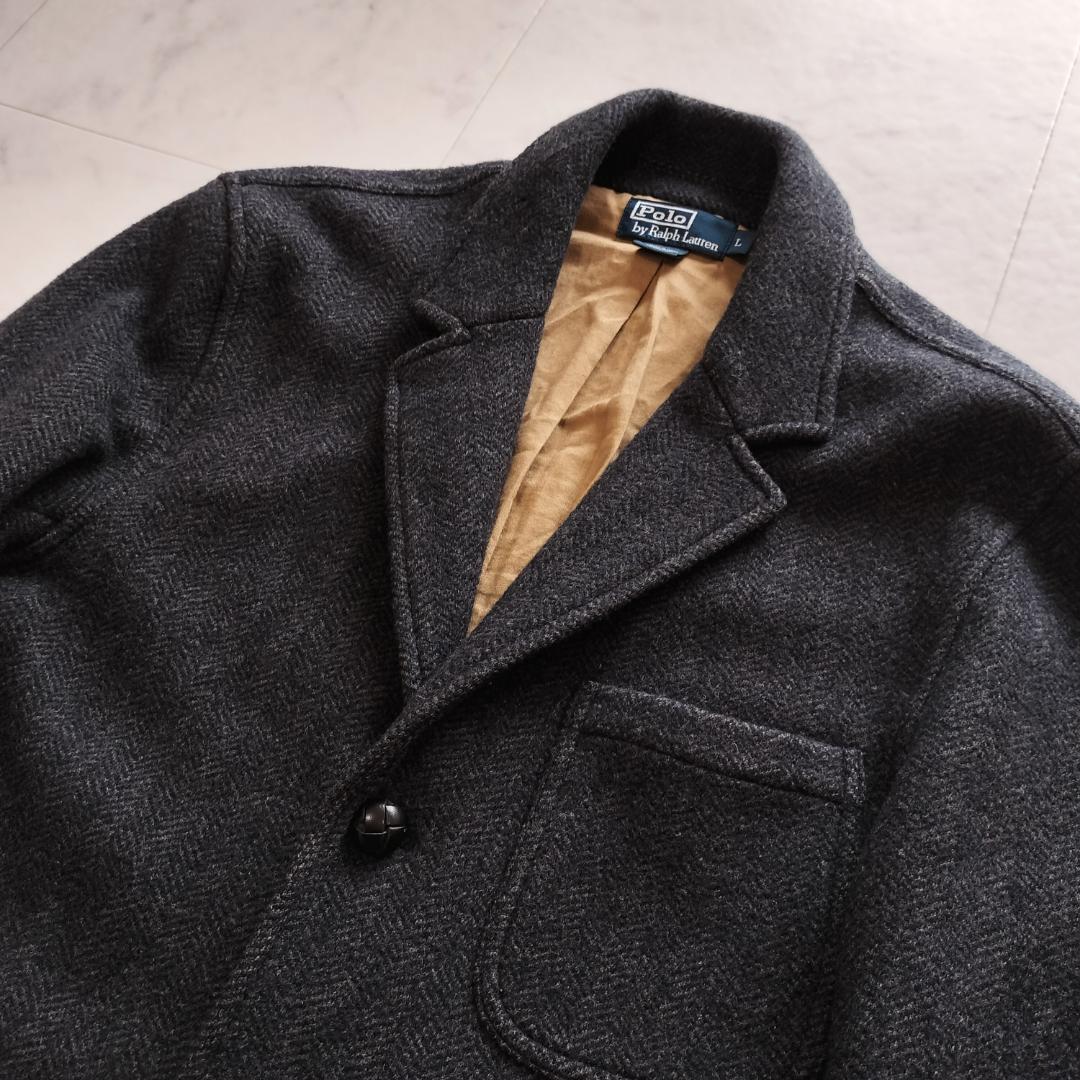 ポロラルフローレン ヘリンボーンツイードジャケット L スミクロ スポーツコート