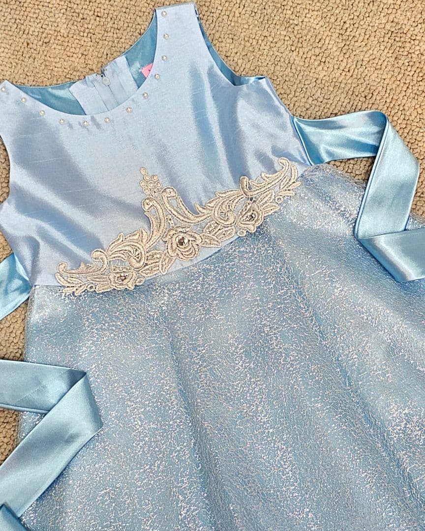 新品未使用☆ゆめりすと　子ども用ドレス　 サイズ7 120 水色と黄色のドレス