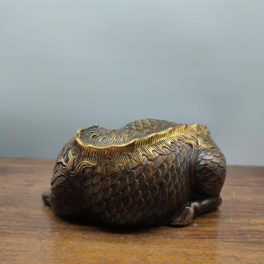 銅器 ヘチ 麒麟 文鎮 文房具 書房 酒簞笥 装飾品 工芸品 置物