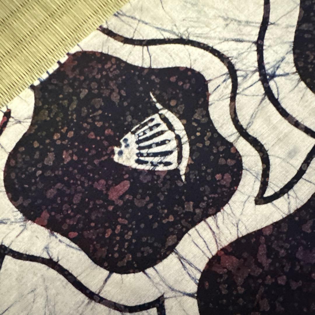 ❶反物　浴衣地　三勝染 ろうけつ染❷竹　小珍染　白地　【未仕立て】