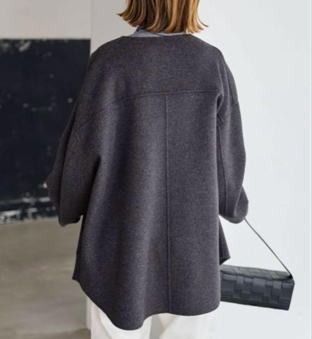 FRAMeWORK ハミルトンリバークルーネックコート グレー