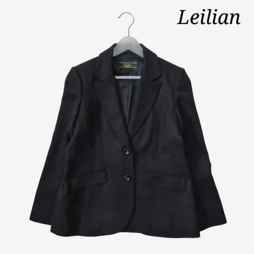 レリアン ウール テーラードジャケット 黒 ブラック