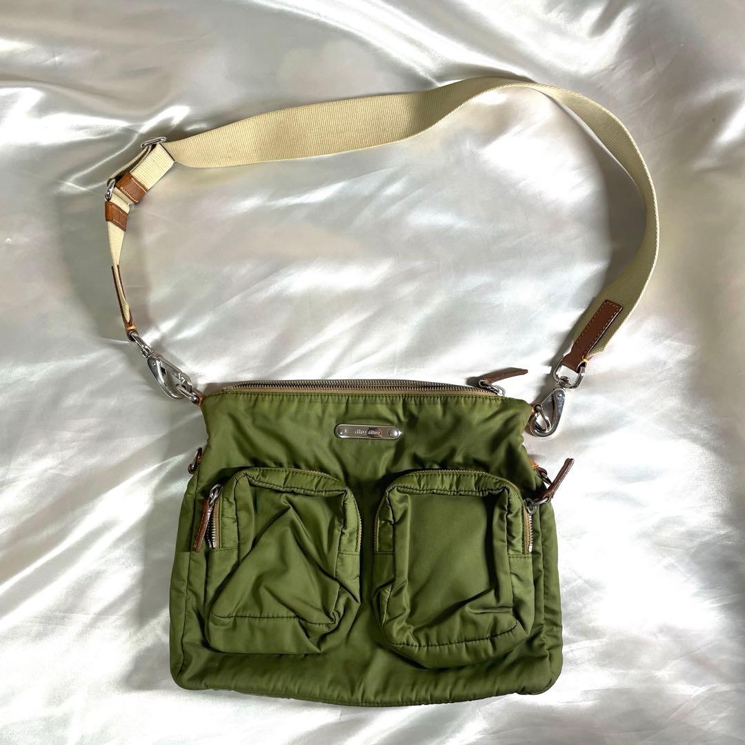 アーカイブ　miu miu ミュウミュウ　レザーナイロン　ショルダーバッグ