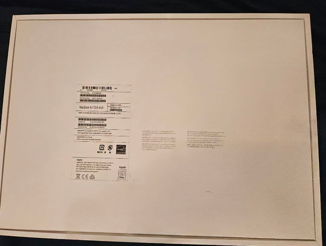 MacBook本体 MacBook Air M2 16GB 512GB