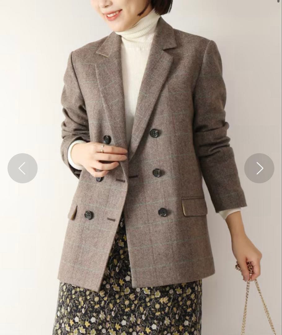 試着のみ　spick&span ウールヘリンボンジャケット　テーラードジャケット