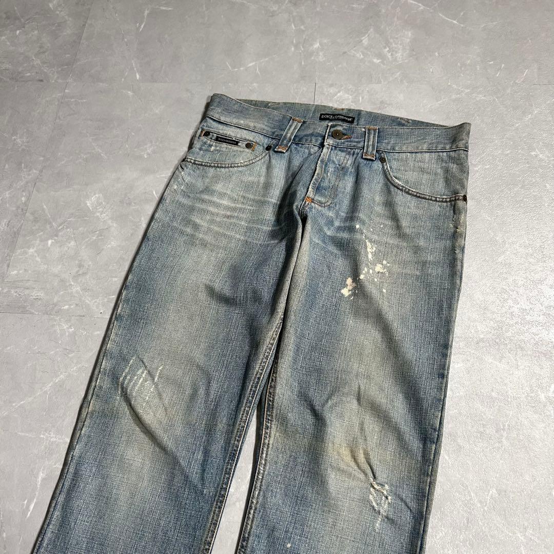 DOLCE&GABBANA イタリア製 フレアデニム クラッシュ 古着 ペンキ