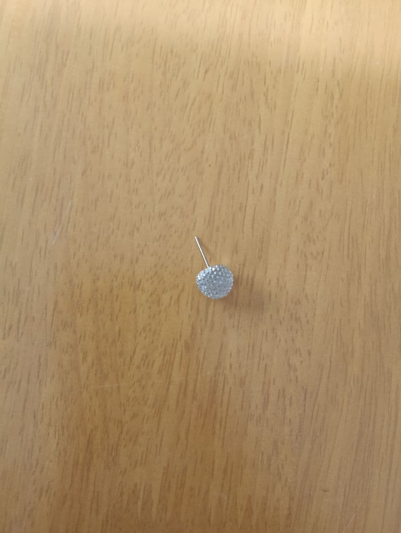 シルバー ラウンド型 ストーン ピアス(片耳用)