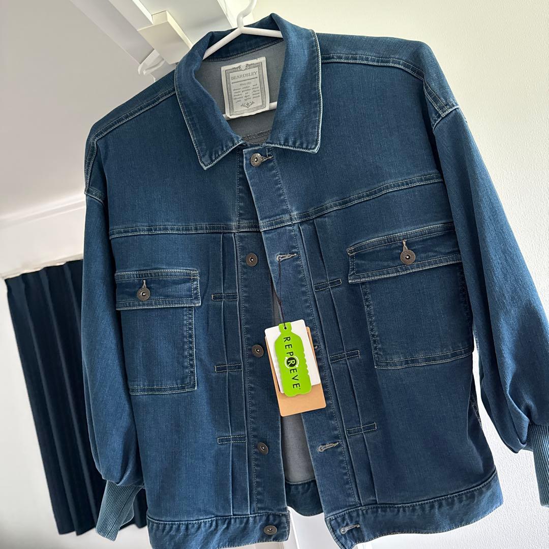 デニムブルー バルーン袖ジャケット