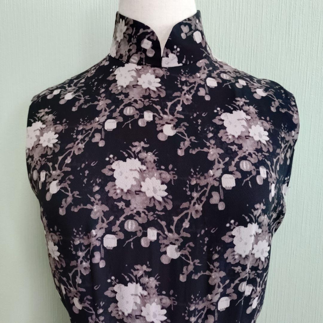 上海灘 ワンピース シルク100% チャイナドレス