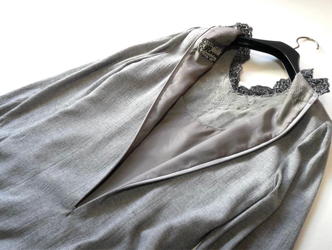 Rossa インポートロッサ 豪華レース ロングワンピース 42 日本製