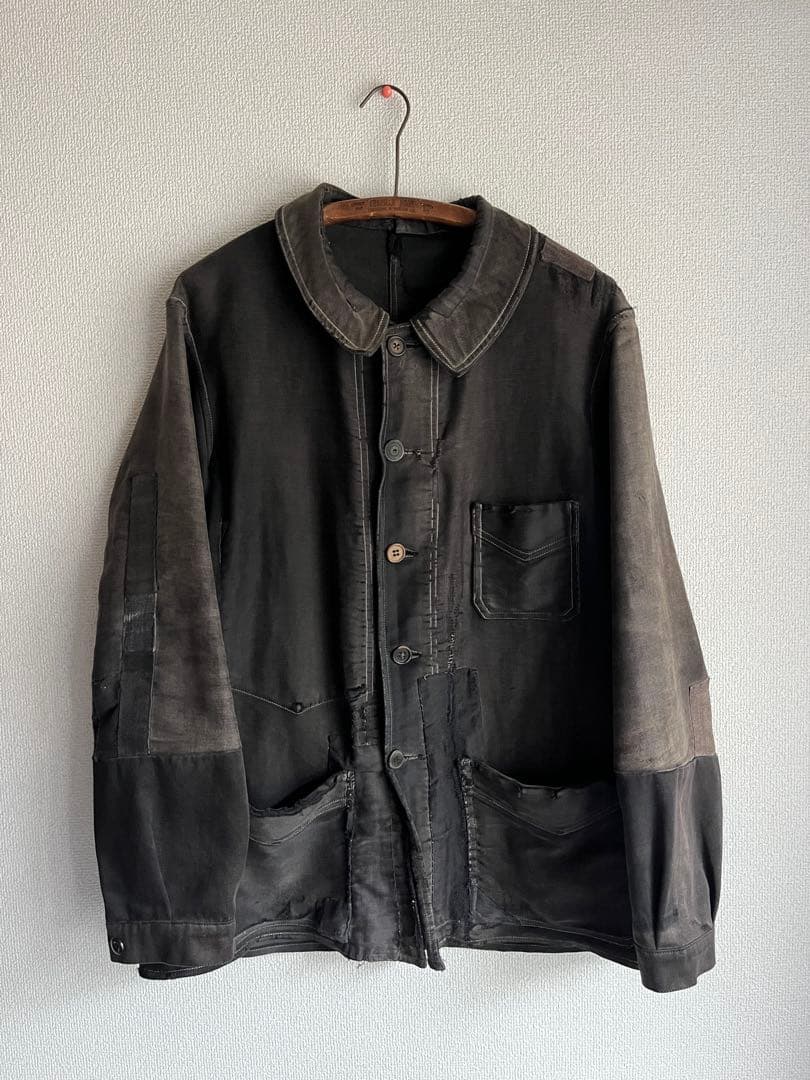 30s ルモンサンミッシェル ブラックモールスキン カバーオール