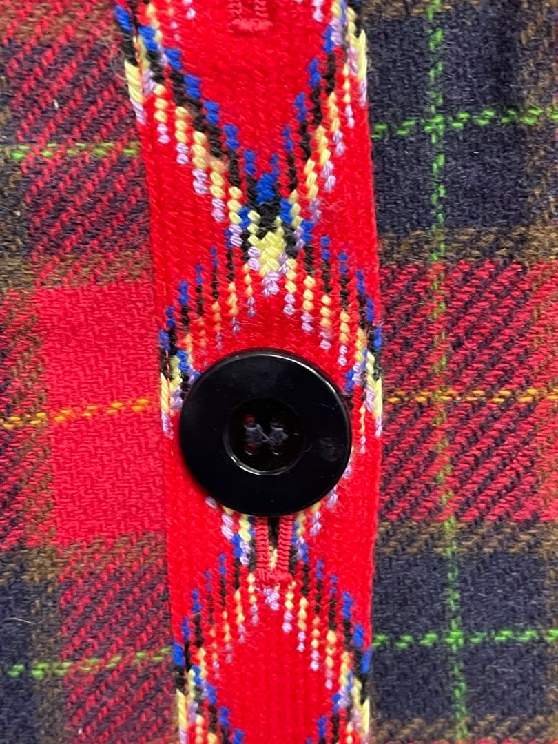 極美品　Yves Saint Laurent カシミヤ　レッドチェックジャケット