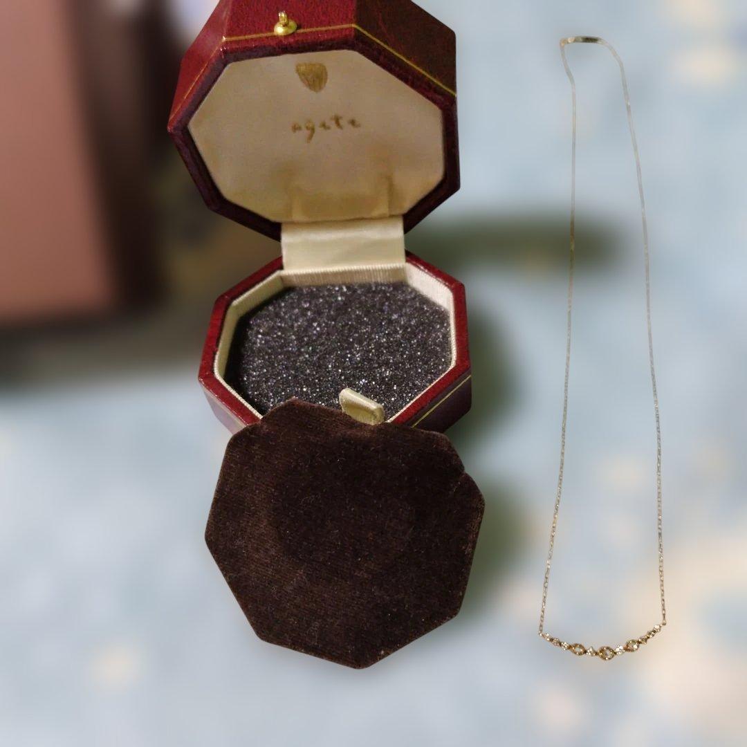 agete 限定 ネックレス K18 ダイヤ