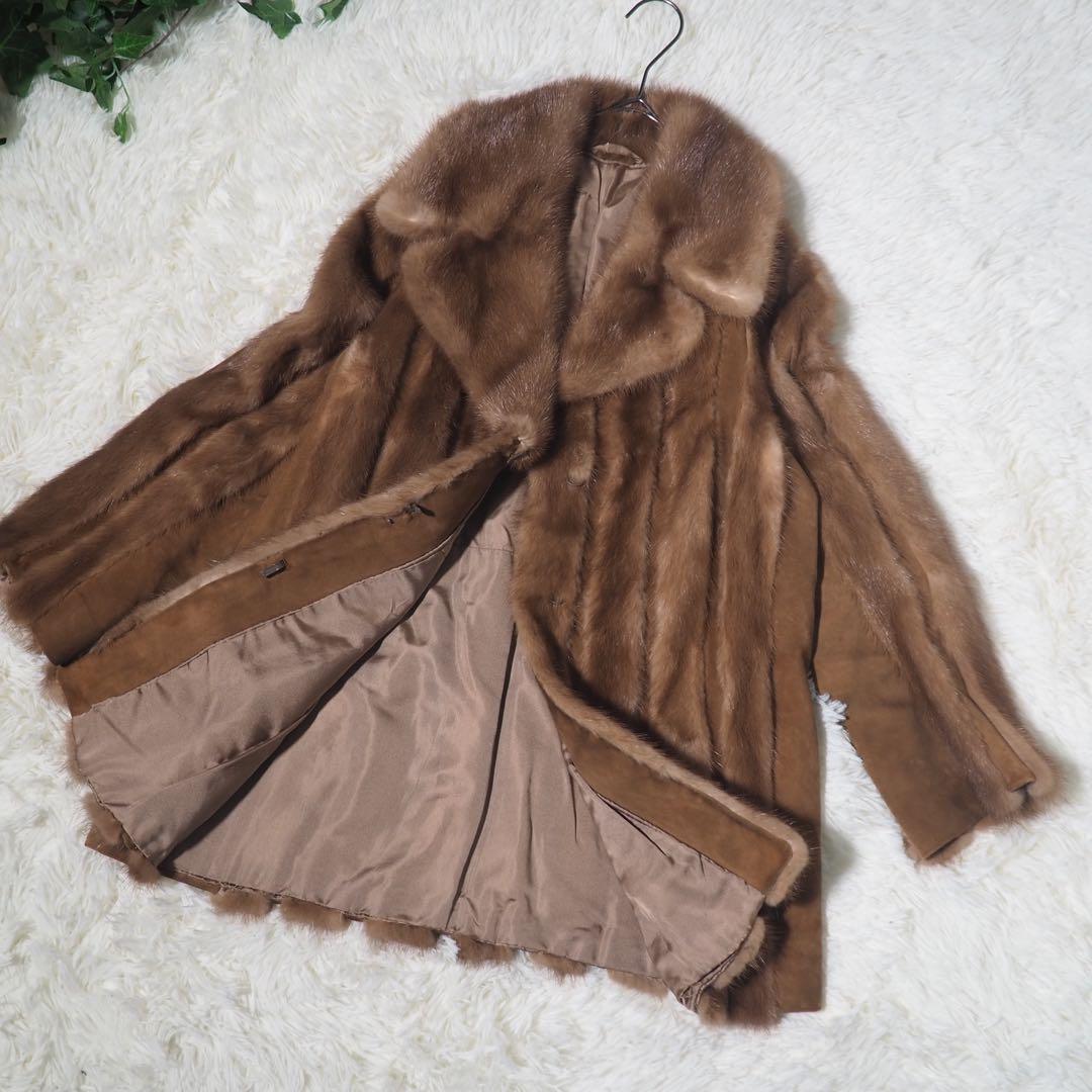 【SAGA MINK】サガミンク デミバフミンク 毛皮コート 銀サガ 極美品