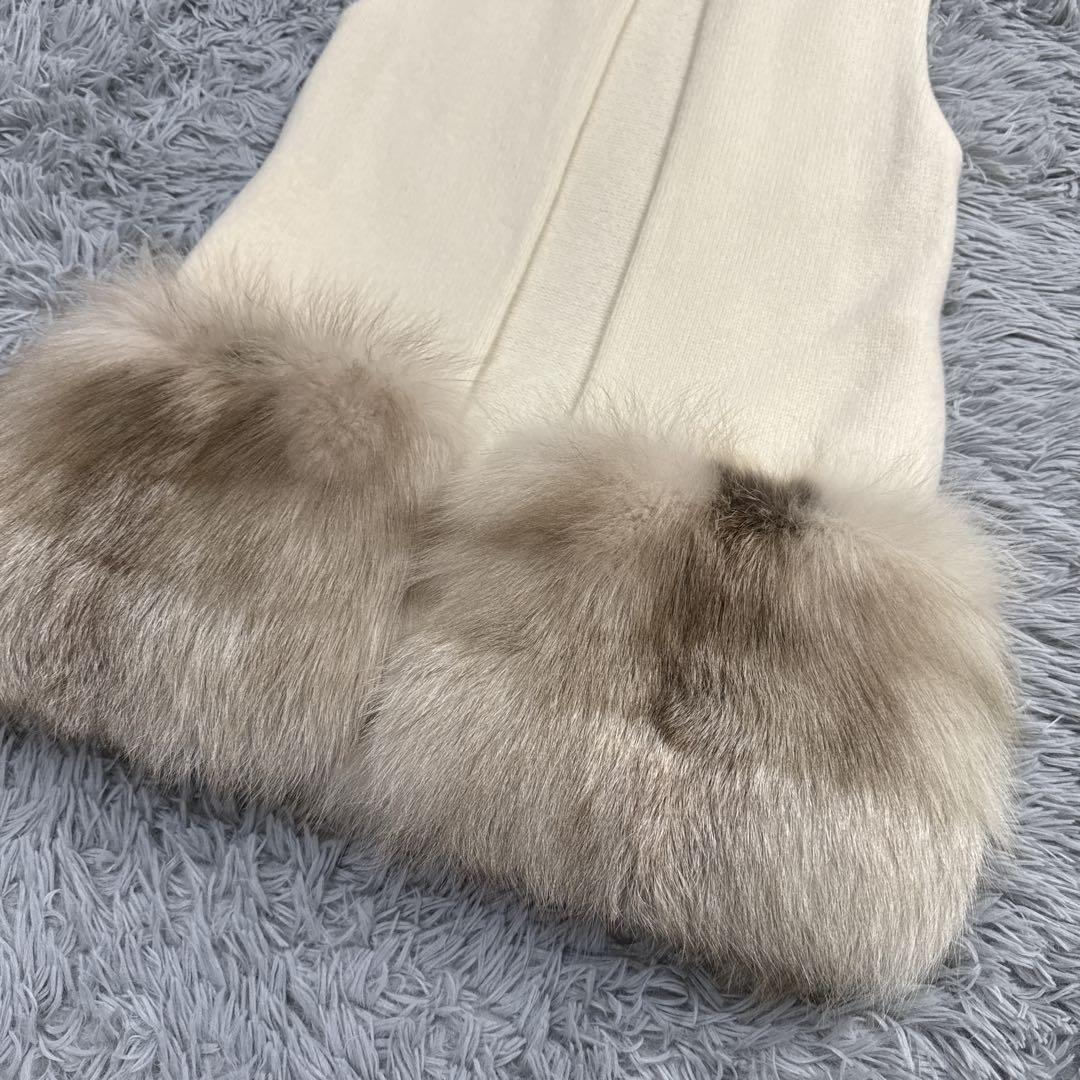 美品✨定価30万 フォクシー スノーミスト ウールジレ フォックスファー フリー