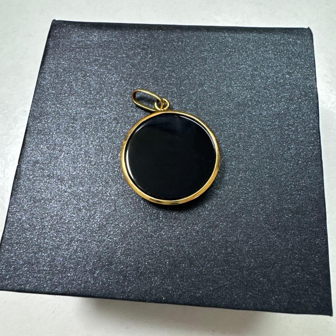 K18YG メノウカメオ ペンダントトップ カメオ 約18×18mm