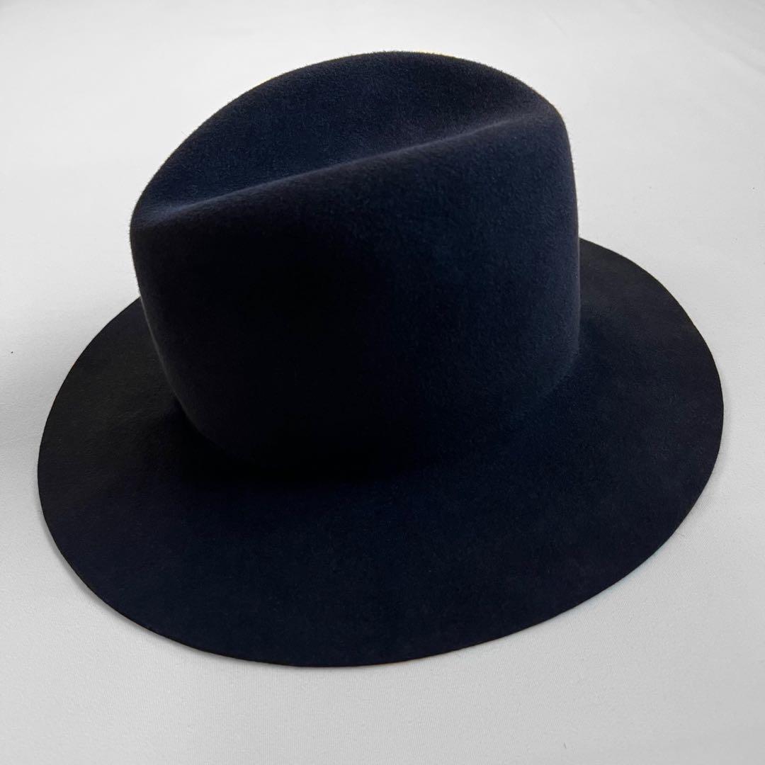 極美品★名作 キジマタカユキ ラビットファー ブリムウールハット ネイビー 1