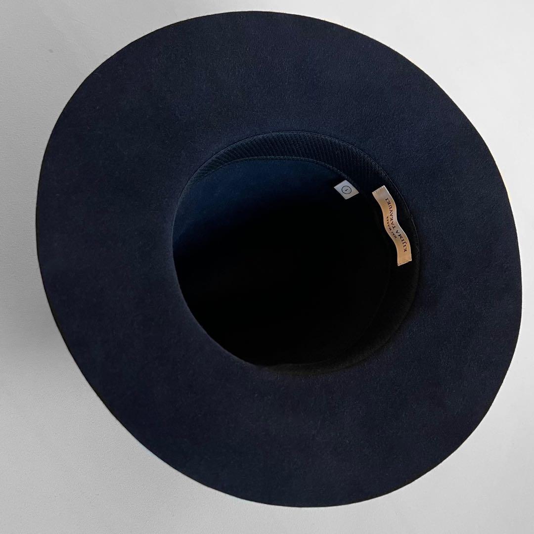 極美品★名作 キジマタカユキ ラビットファー ブリムウールハット ネイビー 1