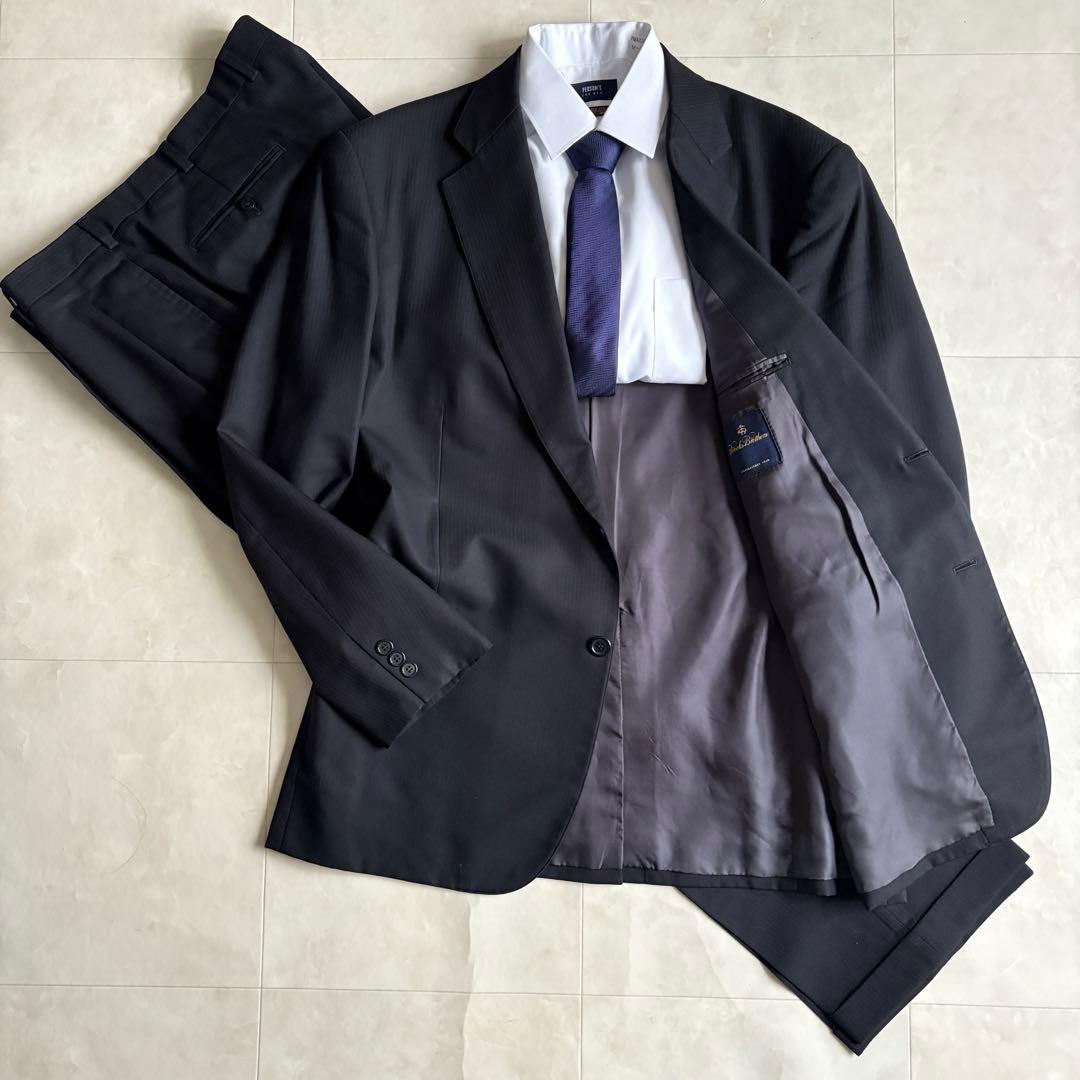 Brooks Brothers 2Bスーツ上下 紺ストライプ セットアップ XL