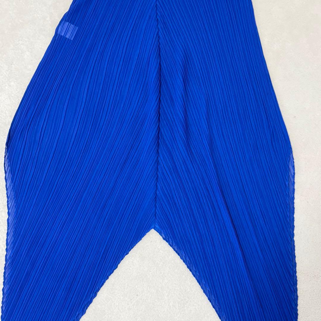 極美品✨ISSEY MIYAKE プリーツ　変形　チュニック　ブルー　Lサイズ