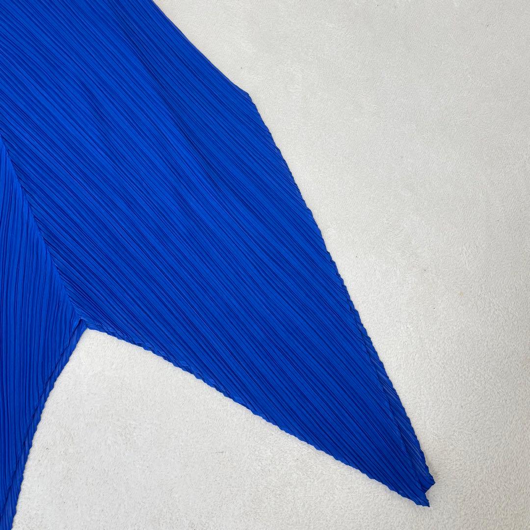 極美品✨ISSEY MIYAKE プリーツ　変形　チュニック　ブルー　Lサイズ