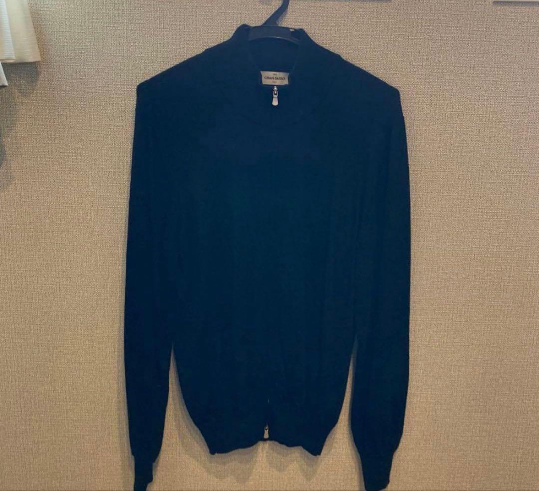 GRAN SASSO グランサッソ　ジップニット　ブラック　46