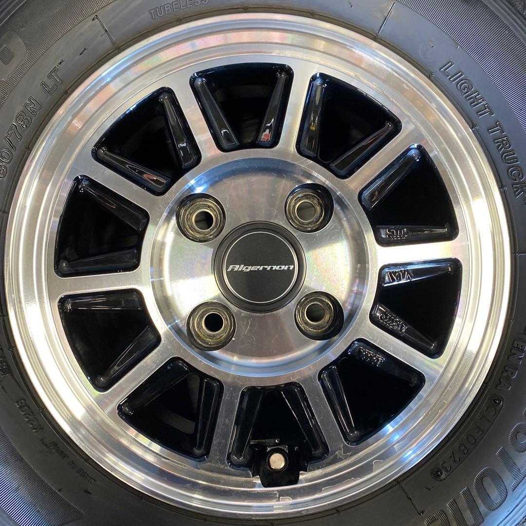 中古バリ溝ブリヂストンタイヤホイールセット145/80R12LT 軽トラ、軽バン