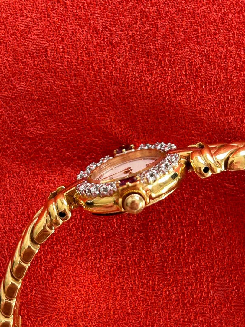 SEIKO エクセリーヌダイヤ　ルビー　ゴールド 宝石付き時計