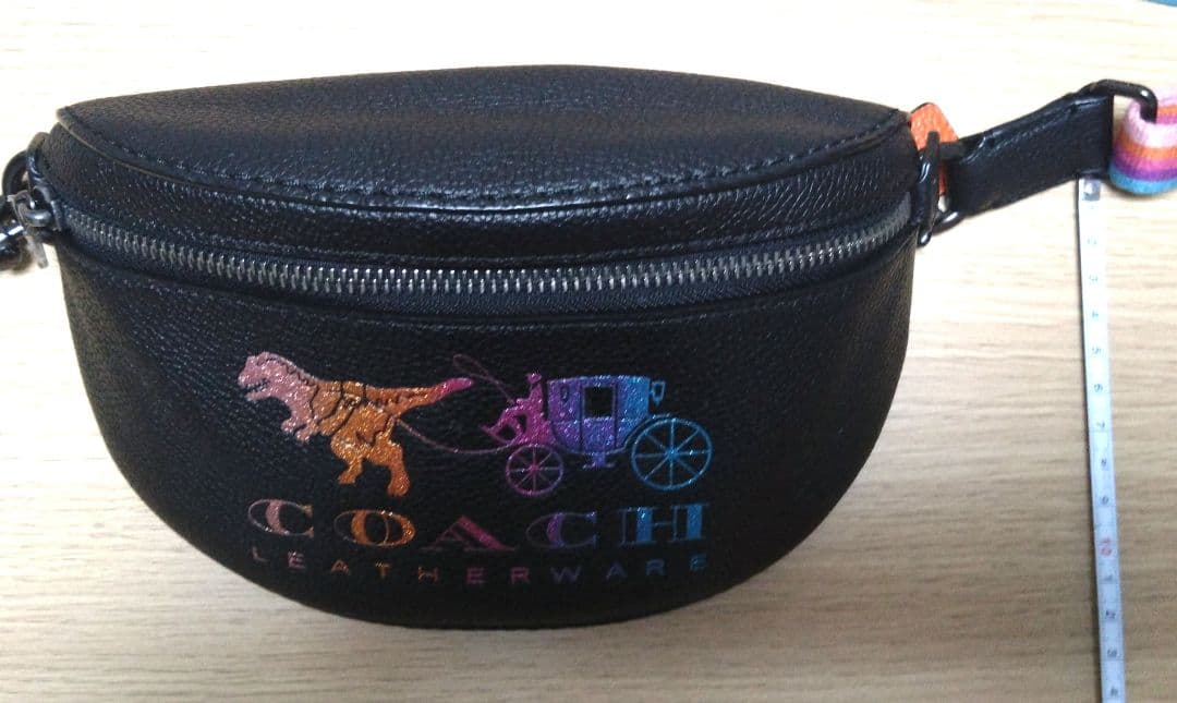 COACH恐竜柄革ウエストポーチ