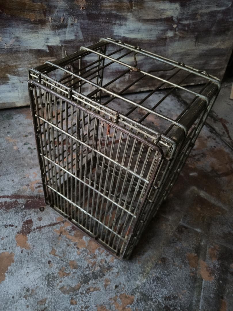 ヴィンテージ アンティーク 鉄かご メタルバスケット メタルボックス B