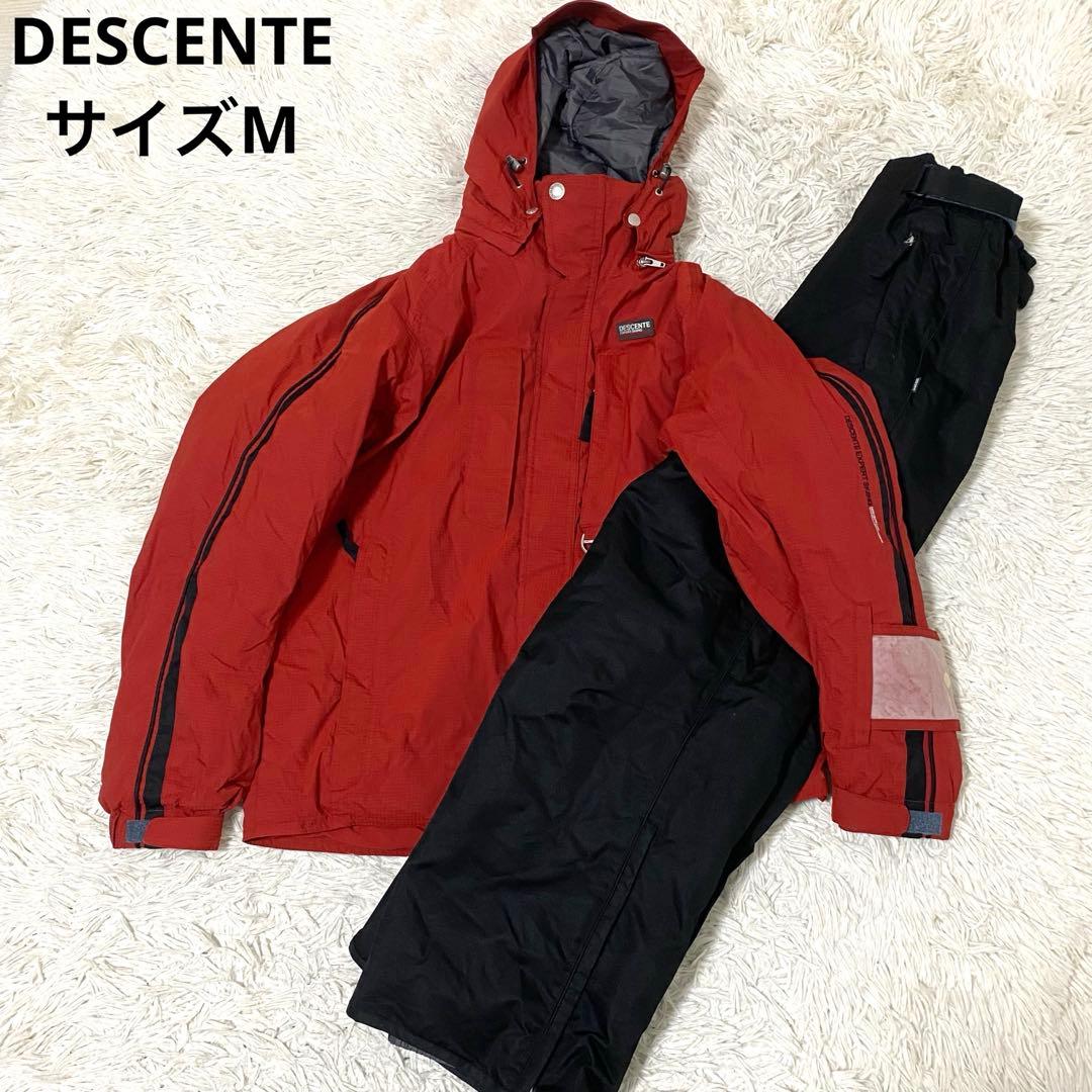 デサント スキーウェア 上下セット サイズM 洗える 人気 メンズ 赤黒