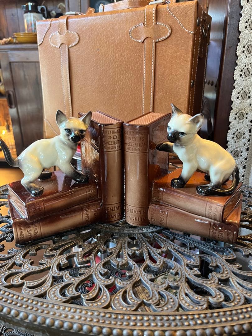 猫ちゃん　ブックエンド