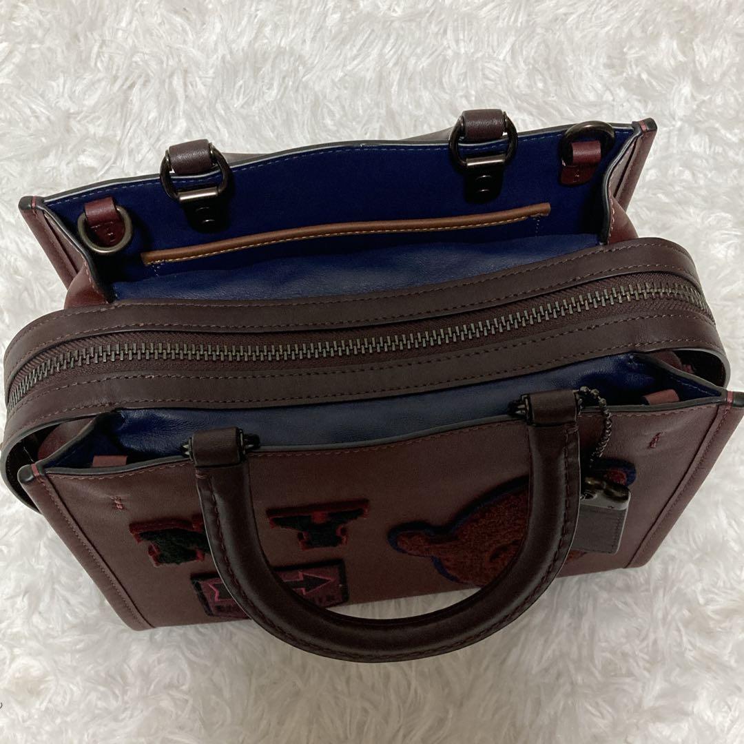 【美品】 COACH コーチ ローグ 25・ヴァーシティ パッチ CG214