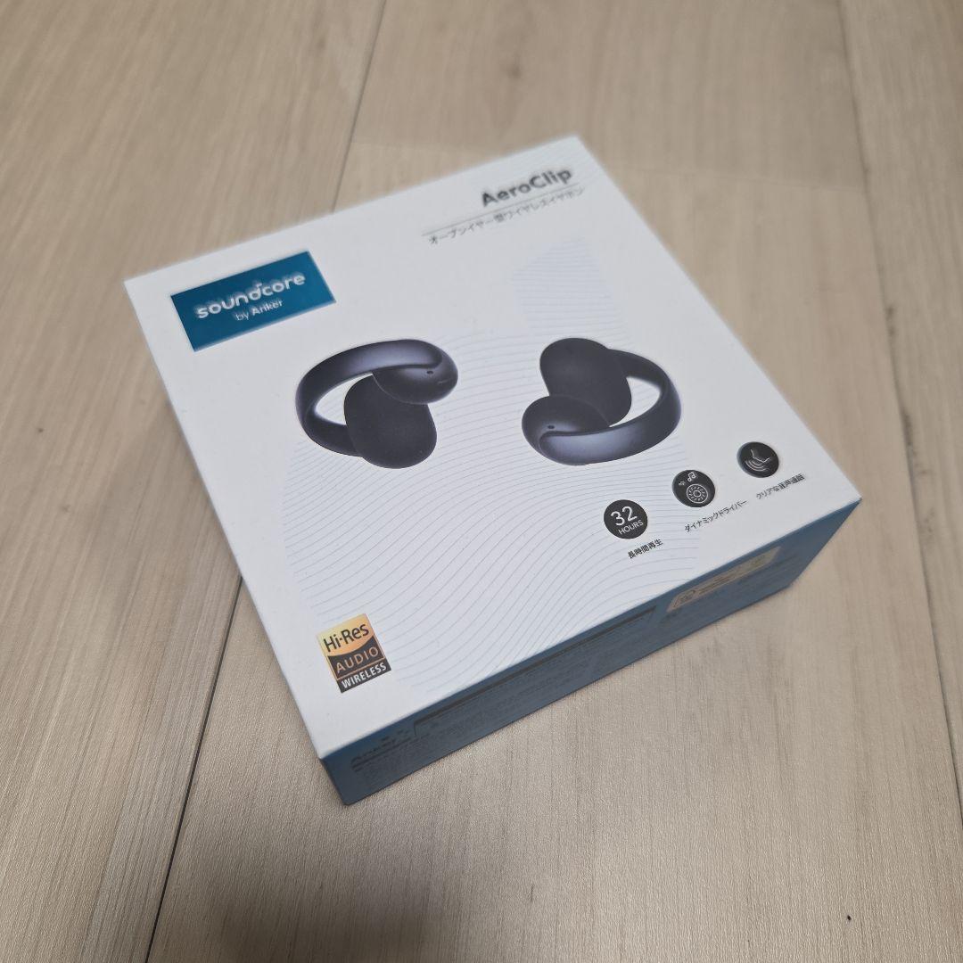 【極美品】soundcore AeroClip ワイヤレスイヤホン 黒