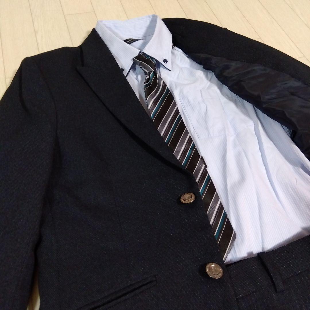 ナカノヒロミチ150　フォーマルセット　濃ネイビー✕青ストライプ　スーツ　男の子