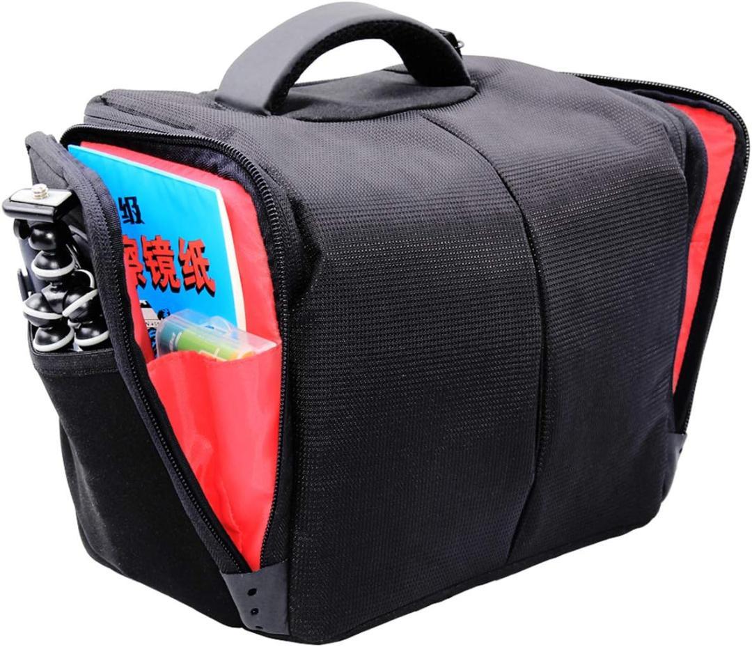 防水カメラバッグ 一眼レフ対応 3WAY 大容量 レインカバー付き ブラック