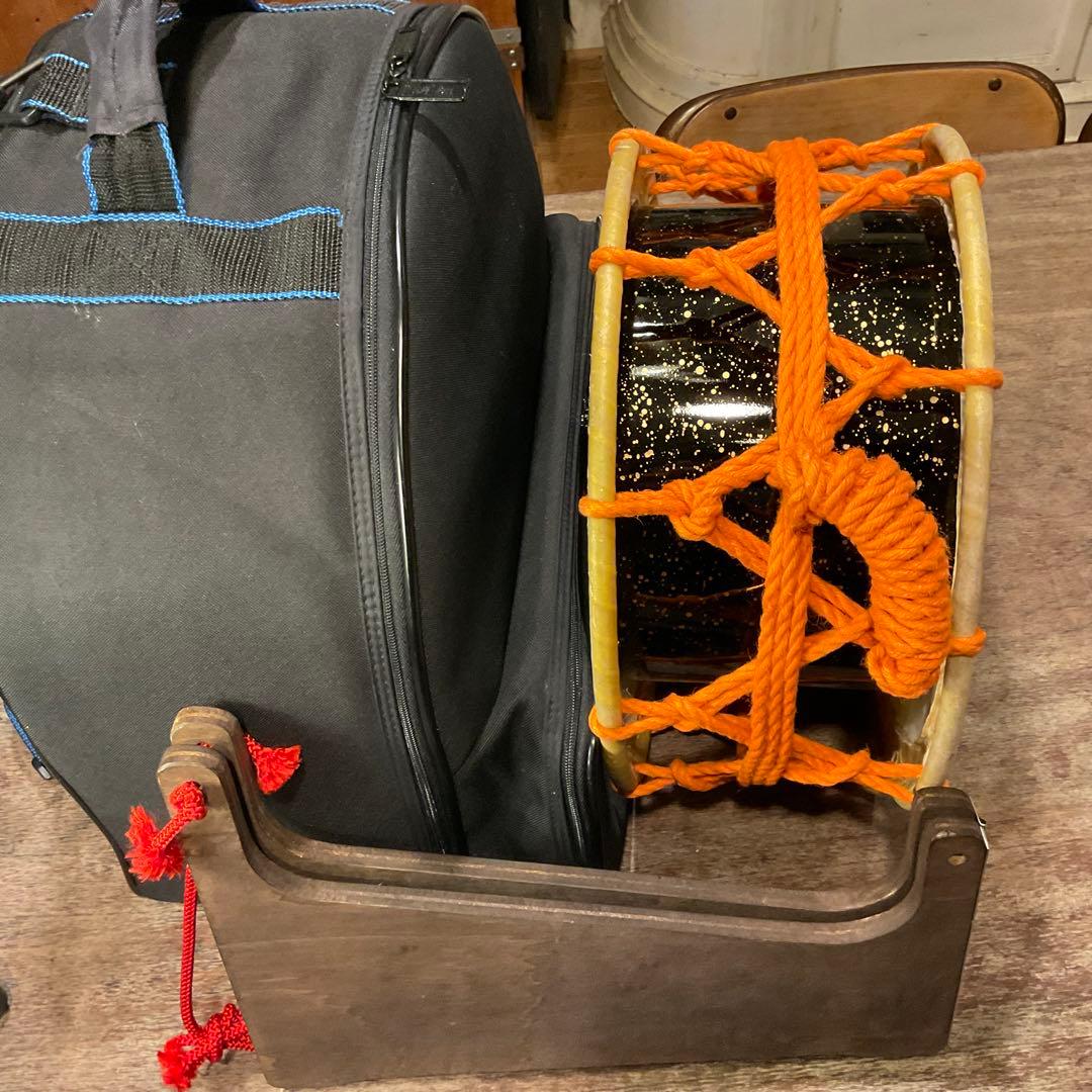 【良品】35cm！締太鼓 和太鼓 太鼓台 スタンド ケース付き 和楽器 伝統芸能