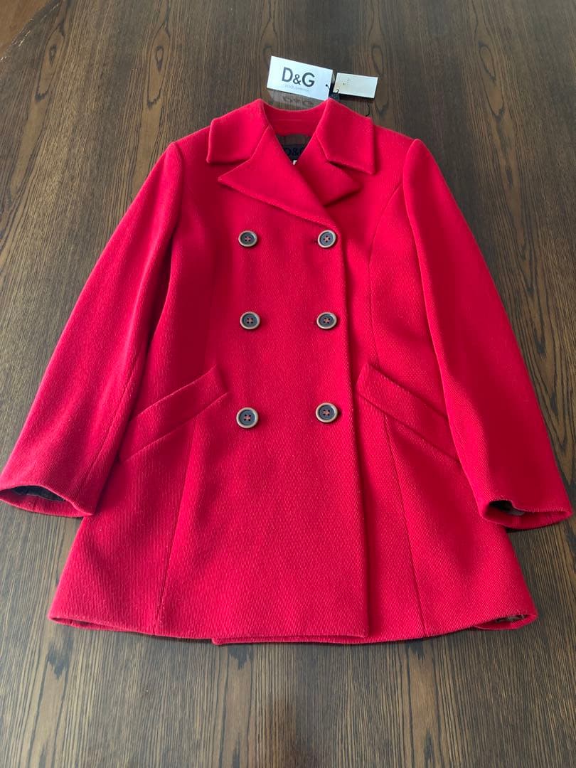 D&GDOLCHE&GABBANAROSSOピーコートmade in italy